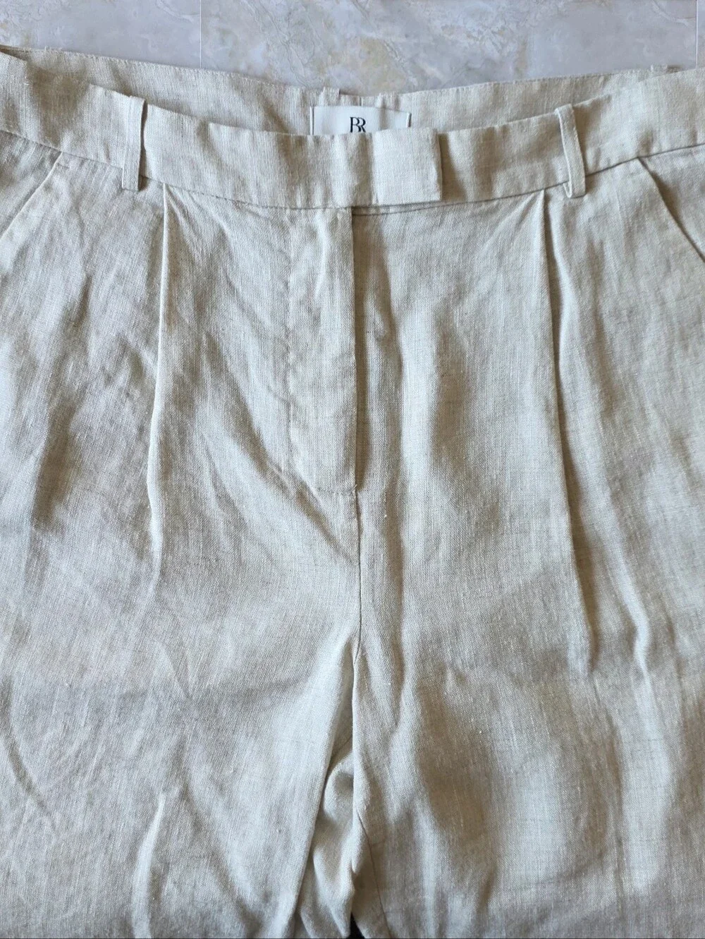 Banana Republic HighRise Relaxed Straight Linen 12 Pants Quiet Luxury EuroSummer